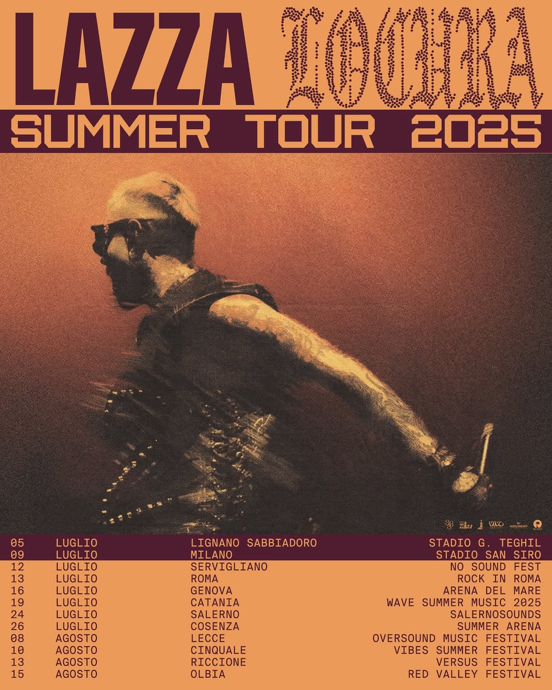 Lazza LOCURA SUMMER TOUR Tourposter